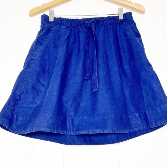Gap Factory Linen Blend Majorca Blue Pull-on A-line Skirt Women’s Size XS - Picture 1 of 6